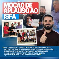 Câmara de Vereadores homenageia o ISFA